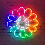 Enseignes lumineuses multicolores à motif fleurs lumineuses 