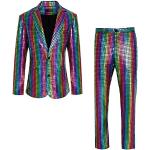 Vestes de costume multicolores à paillettes Taille L look fashion pour homme 