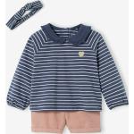 Shorts en velours Vertbaudet bleues foncé à rayures en velours Taille 3 mois pour bébé de la boutique en ligne Vertbaudet.fr 
