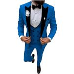 Costumes trois pièces de mariage bleus Taille XL look fashion pour homme 
