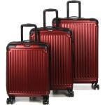 Valises rigides Travelite rouge bordeaux en lot de 3 pour femme en promo 