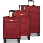Ensembles de valises rouge bordeaux en lot de 3 pour femme en promo 
