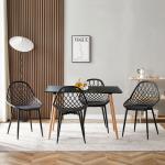 Ensemble 5 pièces 1 Table 4 chaises Cuisine Ensemble Table et chaises pour Salle à Manger Design élégant