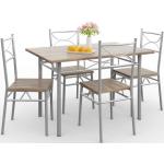 Ensemble 5 pièces Paul chêne 1 Table 4 chaises métal laqué Cuisine Ensemble Table et chaises pour Salle à Manger Design élégant