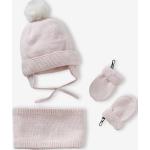 Bonnets en polaire Vertbaudet rose pastel à pompons Taille 6 mois pour garçon de la boutique en ligne Vertbaudet.fr 