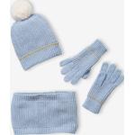 Bonnets en mailles Vertbaudet bleues claires en coton à pompons Taille 6 ans pour fille de la boutique en ligne Vertbaudet.fr 