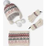 Ensemble bonnet + snood + gants ou moufles colorblock fille - marine, Fille