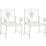 Chaises de jardin en fer Clp blanches en fer en lot de 2 