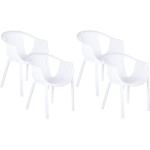 Chaises de jardin en plastique Beliani blanches en plastique empilables en lot de 4 