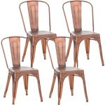 Chaises de bar Clp roses laquées en métal empilables en lot de 4 