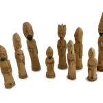 Statuettes en bois marron en bois de 26 cm style ethnique 