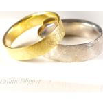 Alliances de mariage dorées en métal finition brossée 18 carats éco-responsable 