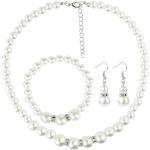 Bracelets de mariage blancs à perles fantaisie look fashion pour femme 