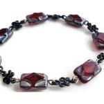 Bracelets de perles gris foncé en verre à perles style bohème pour femme 