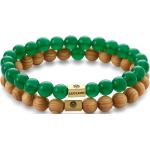 Bracelets Lucléon vert jade à perles en bois pour homme 
