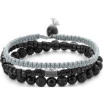 Bracelets de perles Lucléon gris acier en acier chirurgical à perles pour homme 