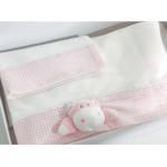 Housses de matelas Nanan roses en coton pour bébé 