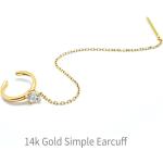 Boucles d'oreilles dorées en or en or blanc 14 carats look fashion pour femme 