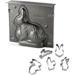Lapins de Pâques gris acier en inox à motif lapins 