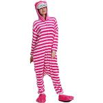 Pyjamas combinaisons pour le nouvel an d'automne multicolores en flanelle à motif animaux Alice au Pays des Merveilles Chat du Cheshire Taille L look fashion pour femme 