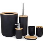 Ensembles de salle de bain gris acier en bambou 