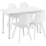Tables de salle à manger design blanches en acier en lot de 4 4 places modernes 