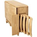 Tables de salle à manger marron en bois massif pliables modernes 