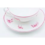 Tasses à thé roses à fleurs en porcelaine art déco 