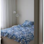 Linge de lit beige nude en lin à motif USA 80x80 cm 