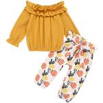 Pantalons jaunes à fleurs à volants Taille 6 mois look fashion pour bébé de la boutique en ligne Amazon.fr 