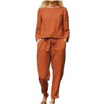 Pantalons en lin orange Taille M look fashion pour femme 