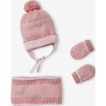 Bonnets en mailles Vertbaudet roses en polyester à pompons Taille 6 mois pour bébé en promo de la boutique en ligne Vertbaudet.fr 