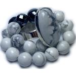 Bracelets de perles argentés en argent pour femme 