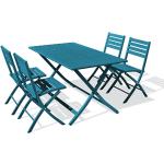 Tables bleu canard en aluminium à motif canards pliables 