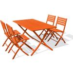 Tables orange en aluminium à motif ville pliables 