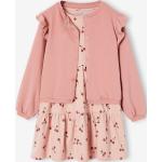 Robes imprimées Vertbaudet rose pastel en coton à volants à motif hiboux Taille 2 ans pour fille en promo de la boutique en ligne Vertbaudet.fr 