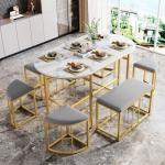 Tables de salle à manger design dorées en MDF scandinaves 