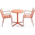 Tables de jardin orange en acier 2 places 