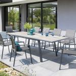 Tables de jardin Hesperide grises en aluminium extensibles 10 places 