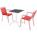 Tables rouges en aluminium modernes 