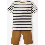 T-shirts Vertbaudet marron à rayures en coton à motif requins Taille 12 mois pour garçon de la boutique en ligne Vertbaudet.fr 