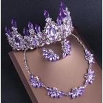 Parures de bijoux violettes en cristal en promo 