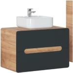 Ensembles de salle de bain marron en bois modernes 