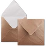 Série FarbenFroh Lot de 25 enveloppes carrées, bronze métallisé, 15,5 x 15,5 cm, sans fenêtre, à collage humide, pour cartes d'invitation au mariage, anniversaire et plus