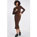 Robes en maille envii marron chocolat à motif bateaux mi-longues à manches longues Taille XL look casual pour femme en promo 