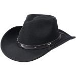 Chapeaux Fedora noirs en cuir synthétique à clous Taille M classiques pour femme 