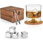 Coffret Whisky Cadeau Homme Noel - Idee Verre a Whisky Coffret Cadeau avec  2 Verre a Whisky & 6 Pierre a Whisky - Insolite Pierres à Whisky Glace