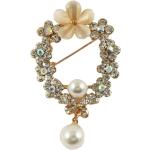 Broches en argent blanc d'ivoire en velours à perles look vintage pour femme 
