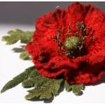 Broches fleur rouges en feutre à motif fleurs pour femme 