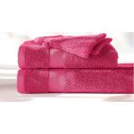 Serviettes de bain Colombine roses en velours en lot de 2 50x100 en promo 